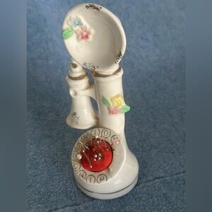 Vintage 1950’s Japan Ceramic Telephone Pin Cushion